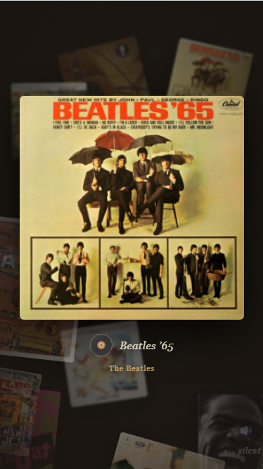 スマートフォンでの Drift 表示。Beatles '65 がフォーカスされている