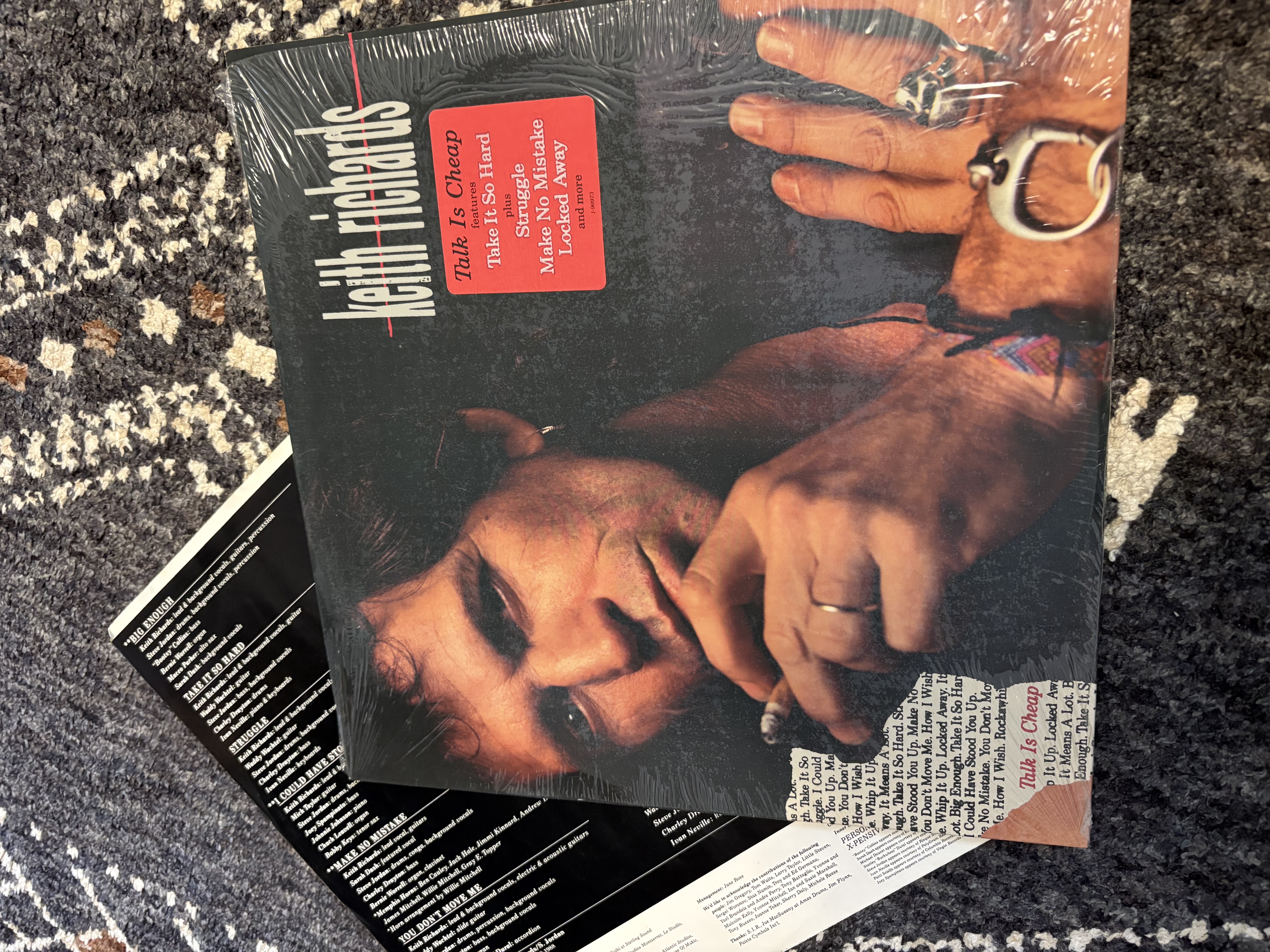 키스 리차즈『Talk Is Cheap』수입반 오리지널 LP（슈링크+Hype Sticker 부착）